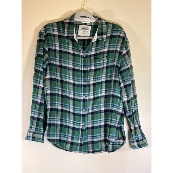 Women's American Eagle Green Flannel Button Down Shirt‎ (Size XS) - Picture 3 of 7